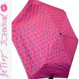 Betsey Johnson Heart Cherries Automatic 42" Umbrella